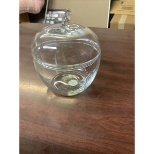 Princess House Clear Glass Apple Jar